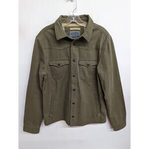 Gilded Age Mens Marlboro Shirt Jacket 100% Cotton Military Green Size Medium